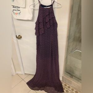 BCB Generation Purple Tiny Floral Maxi Sheer Dress Like New PreOwned Size 12